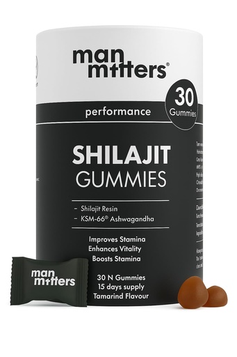 [BRSRAADQOYFREH33] Man Matters Shilajit Gummies for Men | KSM-66 Ashwagandha | 75%+ Fulvic Acid | 3.5X Absorption | Boosts Stamina, Energy & Vitality | Himalayan Shilajit | Sugar-Free | Lab Tested | 30 Gummies