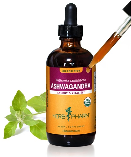 [BRSWGBTQO4BBYYA7] Herb Pharm Ashwagandha, Alcohol Free: Organic Liquid Extract | Traditional Stress Support Supplement, Vegan Ashwagandha Root Glycerite, Adaptogen Extract for Adults | Up to 12 Week Supply, 4 oz*