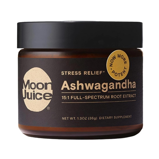 [BRSWYBQCCMNWE3TL] Moon Juice Organic Ashwagandha Supplement - Ashwagandha KSM-66 Root Powder Extract (15:1 Full-Spectrum) for Stress, Focus & Mood - Vegan, Non-GMO, Gluten-Free - 1.3 oz, 72 Servings