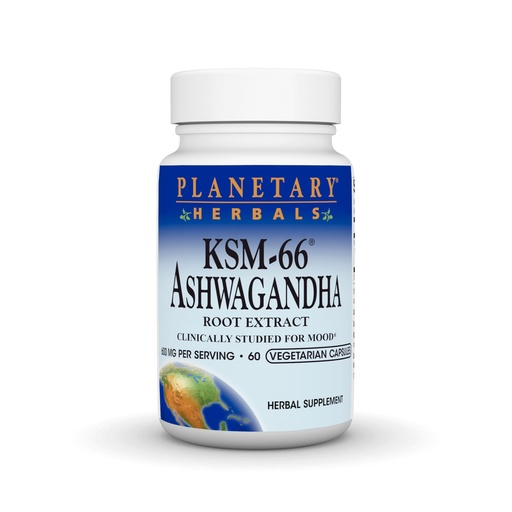 [BRSW2AY6DEOQKCTA] Planetary Herbals KSM-66 Ashwagandha Root Extract - 600 mg - 60 Vegetarian Capsules