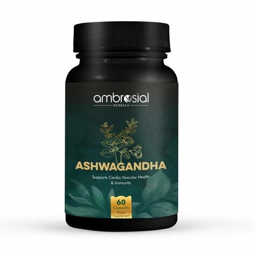 [BRSW2ZQHORYRE2A2] AMBROSIAL Ashwagandha 500mg (Pack of 1-60 Capsules)