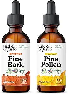 [BRSRABD4AENQAAL5] Wild & Organic Pine Bark Tincture 2 fl oz & Pine Pollen Tincture 2 fl oz