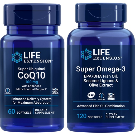 [BRSRMBARBYNA2EI4] Life Extension Super Ubiquinol Coq10, 100 Mg, 60 Softgels | Super Omega-3 Epa/dha Fish Oil, 120 Softgels | Heart & Brain Health Supplements, Inflammation Management, Anti-Aging Support.