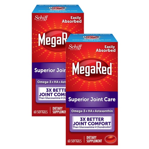 [BRSWKGIACZ7RMADG] MegaRed 353mg Omega-3 Krill Oil Joint Care Supplement with EPA/DHA Fatty Acids, Antioxidants, Hyaluronic Acid, No Fishy Burp Aftertaste as with Fish Oil, 60 Count Softgels (2 Pack)