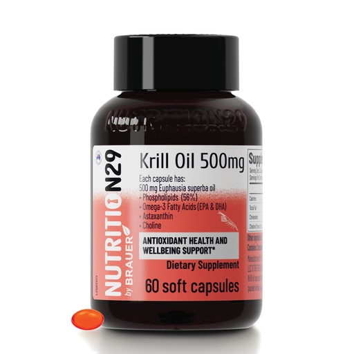 [BRSRGEITOACBEEQ2] Antarctic Krill Oil 500mg softgels,Omega 3 Fatty Acid Supplements with EPA & DHA,Astaxanthin,Phospholipid for Heart Brain Joint Skin Support,No Fishy Burps,60 softgels