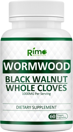 [BRSRAAT6OEIR6ALU] Wormwood Black Walnut Clove Capsules - Cleanse, Detox, Intestinal Guard Formula Supplement for Humans, with Wormwood herb, Black Walnut Extract Combination, 60 Capsules Non-GMO