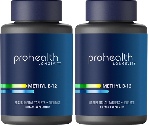 [BRSRGFIFCUJRYDT6] ProHealth Methyl B-12 Methylcobalamin (1000 mcg, 60 sublingual Tablets) (Vitamin B-12) (Pack of 2)