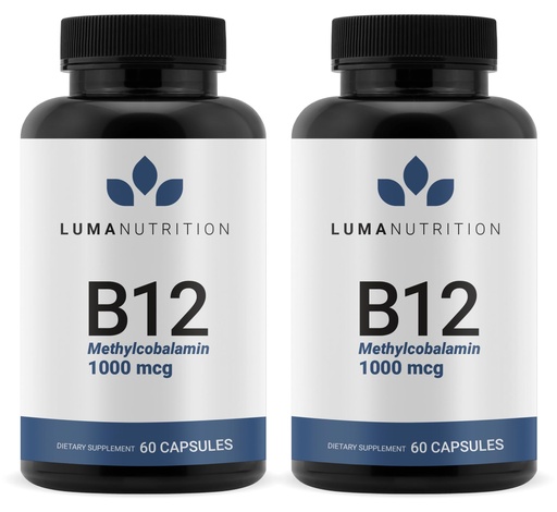 [BRSRGZY2DMNGOETF] Luma Nutrition Vitamin B12 Methylcobalamin 1000 mcg - High Potency Vegan Supplements for Men & Women - Energy & Metabolism - Pure B12 Vitamins - 60 Capsules - Made in USA (Pack of 2)