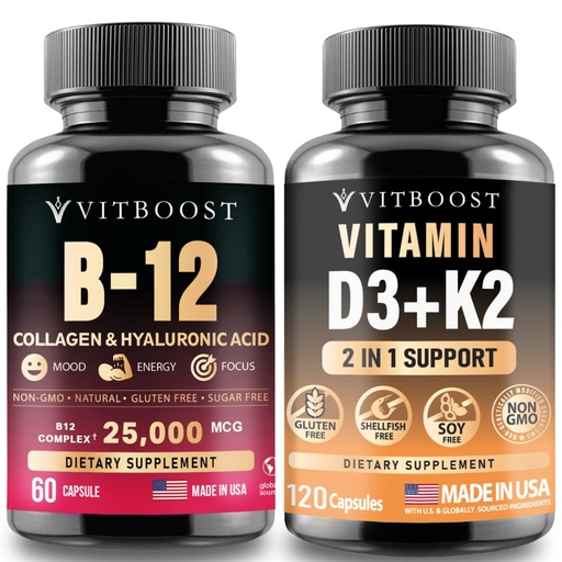 [BRSREGAPCAHAG23F] VITBOOST B12 with Hyaluronic Acid, Collagen with D3K2 Complex