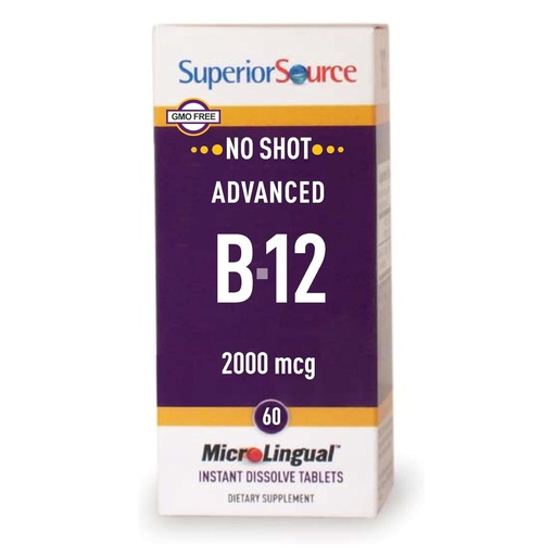[BRSWIEL5OAAW2CYV] Superior Source NO Shot Advanced B-12 2000 mcg - Vitamin B12 Supplement Supports Heart Health & Healthy Energy - Methylcobalamin Supplement Formula - 60 Sublingual Dissolving Tablets