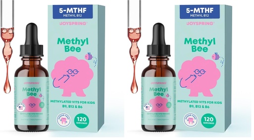 [BRSRGZYYARYWM3LK] JoySpring Methylfolate for Kids | 5-MTHF Plus Methyl B12 with B6 (P5P) - MethylBee - MTHFR Supplement Kids B12 Vitamin | Folinic Acid Alternative | Berry Lemonade Drops | 30 Servings (Pack of 2)