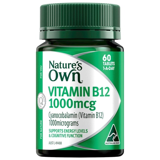 [BRSWIELYCR4ACEDK] Nature's Own Vitamin B12 1000mcg 60 Tablets