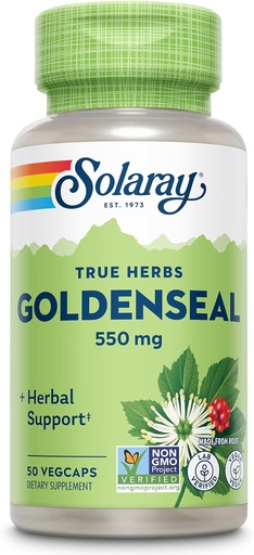 [BRSWIYQZBQPG2C36] SOLARAY Goldenseal Root 550mg - Golden Seal Capsules - Herbal Supplements for Wellness Support - Non-GMO, Vegan, Gluten Free, Lab Verified, 60-Day Money Back Guarantee, 50 Servings, 50 VegCaps