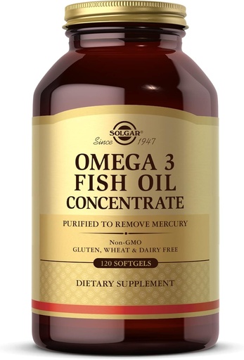 [BRSWIYL2OINQICT6] Solgar Omega-3 Fish Oil Concentrate - 120 Softgels - Support for Joint & Metabolic Health - Gluten Free, Non-GMO, Dairy Free - 60 Servings