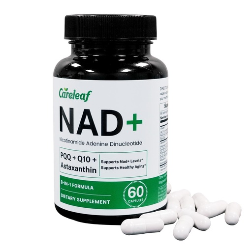 [BRSREZA5BZYGKCDD] NAD+ Supplement 300mg, Liposomal NAD Boost with PQQ, Astaxanthin, Folic Acid, Vitamin E, High Purity NAD Supplement for Anti-Aging, Cell Longevity, Energy Metabolism - 60 Capsules