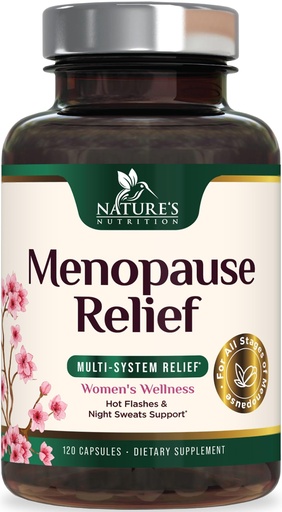 [BRSRAFQEBECAIEI7] Menopause Supplement for Women - Natural Menopause Relief Support for Mild Hot Flashes & Night Sweats - Best Probiotics for Women, Dong Quai, Black Cohosh, Ashwagandha - Bottled in USA - 120 Capsules