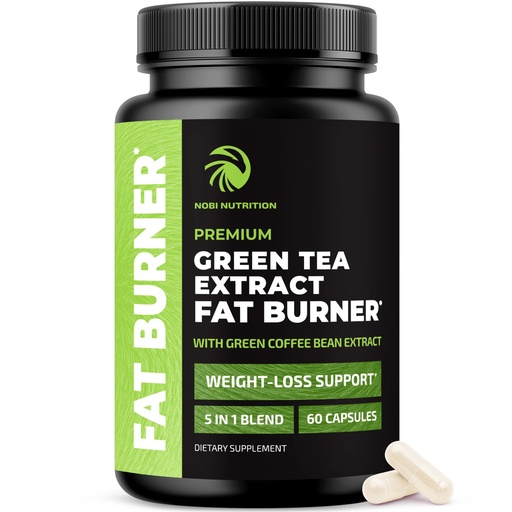 [BRSWGCQTBABBAEYV] Green Tea Weight Loss Pills for Women & Men | 45% EGCG | Stomach Fat Burner, Metabolism Booster & Appetite Suppressant | Green Tea Fat Burner Diet Pills | Vegan Weight Loss Supplements | 60 Ct