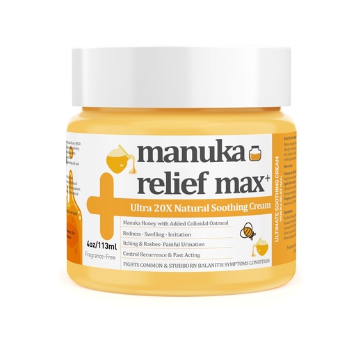[BRSRA237AV7WM3IY] 1 Pack Balanitis Relief Cream - Manuka Honey Tea Tree Oil Balm, 100% Organic Natural, Gentle, Soothing Ointment, Relief from Irritation, Itch, Redness, Balanitis, Maximum Strength Treat, Fast Acting