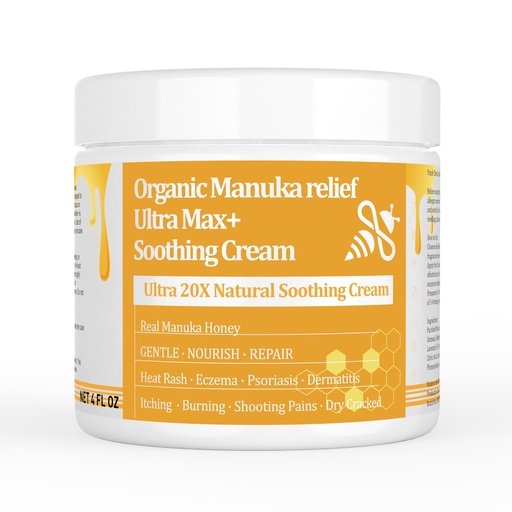 [BRSRAYIPBMMRQYLX] Manuka Honey Eczema Soothing Cream - Organic Ointment, for Hand, Body Eczema Relief, Hand Foot Tinea, Psoriasis, Dry, Itchy, Irritated Skin, Armpits, Itchy Feet, Bottom, Anal Itch, Adults, Children
