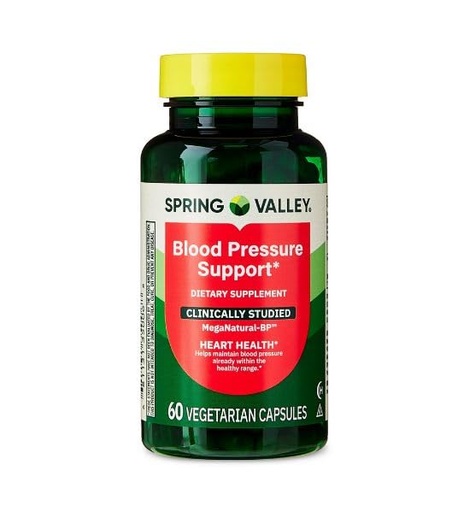 [BRSREHQ6OIDRUDY3] H4U Spring Valley Blood Pressure Support Dietary Supplement Vegetarian Capsules for Heart Health, 60 Count