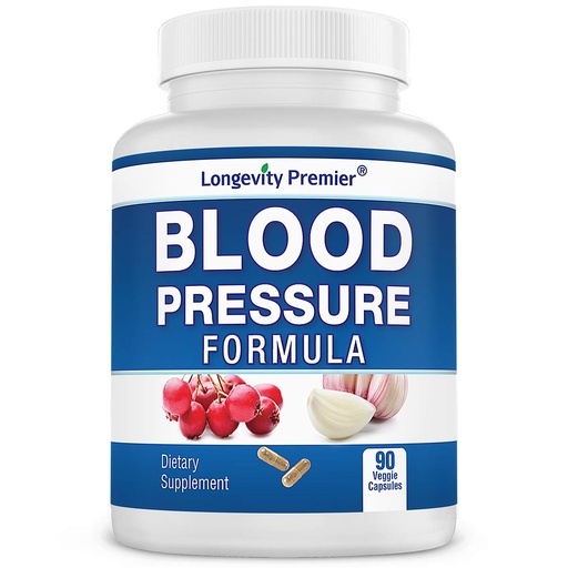 [BRSWIFTQPMIQIFTE] Longevity Blood Pressure Formula [90 Capsules] - with 12+ Natural Herbs. Dietary Support Supplement