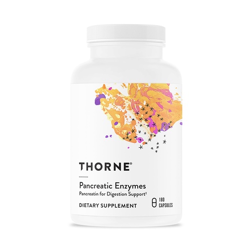 [BRSWIYQPAQJRE2IZ] THORNE - Pancreatic Enzymes - Digestive Enzymes Supplement for Digestion Support - Minimizes Occasional Gas & Bloating* - Third-Party Certified - Gluten, Dairy & Soy-Free - 180 Capsules