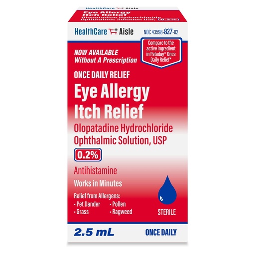 [BRSWYFL4CAFQID36] HealthCareAisle Eye Allergy Itch Relief - Olopatadine Hydrochloride Ophthalmic Solution USP, 0.2%, 2.5mL, Eye Allergy Drops