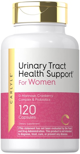 [BRSRMFQZCMFRAEY4] Carlyle Urinary Tract Health for Women | 120 Capsules | Relief for Women | with D-Mannose, Cranberry Complex & Probiotics | Non-GMO, Gluten Free