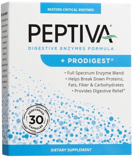 [BRSWGFAZC4MAOAD5] Peptiva Digestive Enzyme Supplement + ProDigest - Helps with Bloating, Gas, Constipation - 30 Count