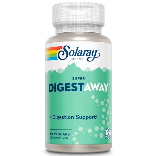 [BRSWIYTYB4PQEDDK] SOLARAY Super Digestaway Digestive Enzymes - Pancreatin, Papain, Ginger, Pepsin, Betaine HCl, Aloe Vera, and More - Digestion & Nutrient Absorption Support - Lab Verified - 60 VegCaps