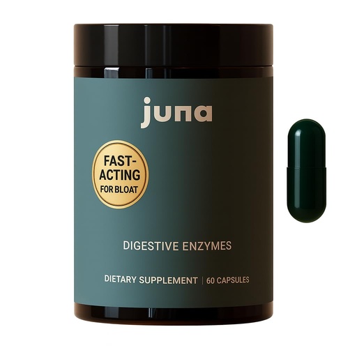 [BRSROZYCOICAMDLH] Juna Digestive Enzymes + Probiotic — 3-in-1 Daily Gut Support for Bloat Relief, Smooth Digestion & Microbiome Balance | 15 Enzymes, 5 Probiotics, 8 Botanicals | Vegan, 3rd-Party Tested | 60 Capsules
