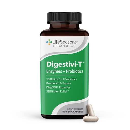 [BRSWIFIIOMEG2YLA] LifeSeasons Digestivi-T - Digestive Enzymes & 10 Billion CFU Probiotic Supplement - Supports Gut & Immune Health - Bloating & Digestion Relief for Women & Men - 90 Capsules