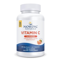 Nordic Naturals Vitamin C Gummies, Tart Tangerine - 120 Gummies - 250 mg Vitamin C - Immune Support, Antioxidant Protection, Child Growth & Development - Non-GMO, Vegan - 60 Servings