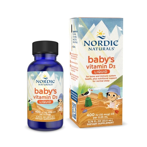 [BRSROYD5O5YRMDY3] Nordic Naturals Baby's Vitamin D3 | Cholecalciferol Vitamin D3 Supplement | Vit D Drop For Infants Supports Healthy Bone, Normal Sleep & Healthy Immunity Vitamin D3 Drops for Baby 0.76 Fl Oz (22.5 ml)