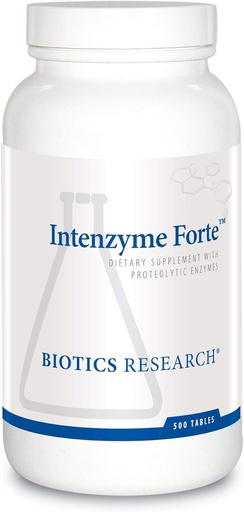 [BRSWGFT6AUHRY2D5] Biotics Research Intenzyme Forte™ Proteolytic Pancreatic Enzymes, Pancreatin, Bromelain, Papain, Lipase, Amylase–Supplement Supports Healthy Protein Digestion–Immune & Circulatory Function 500 Tablets