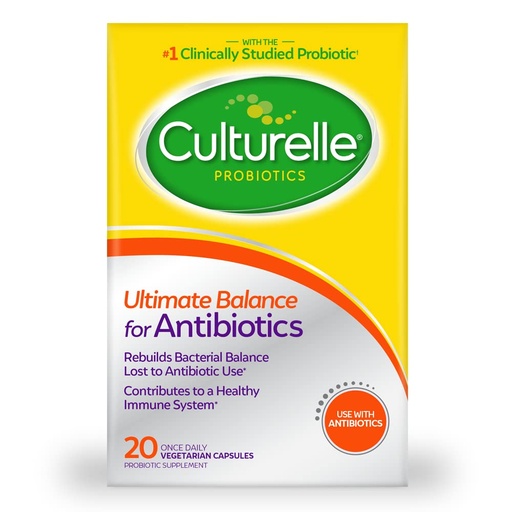 [BRSWGAQCOJ4BSHQV] Culturelle Probiotics Ultimate Balance Probiotic for Use with Antibiotics - 20 Count – Probiotic Capsules Help Restore Good Bacteria Lost During Antibiotic Use & Contribute to A Healthy Immune System