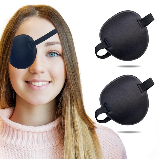 [BRSW2AQBO4NBAYLZ] 2PCS Eye Patch, Adjustable Eye Patches, Medical Eye Patch, Amblyopia Lazy Eye Patches for Left or Right Eyes, Black