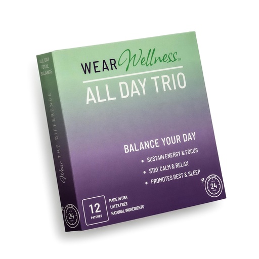 [BRSREHTYDEIBQ3YV] All Day Trio - Unwind, Drift & Clarity Film Patches - Topical Patches for Calm, Focus & Sleep Support - Long-Lasting Effect – 12 Pack
