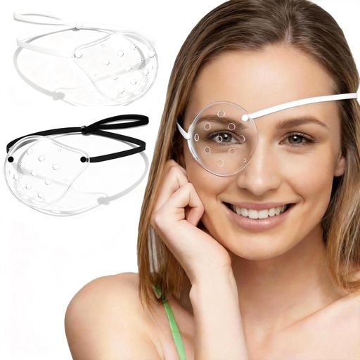 [BRSREA34BYGWCFIU] AMZVIO 2Pcs Eye Shield After Cataract Surgery,Clear Eye Protector with Adjustable Strap, Medical Eye Patches for Adults, Plastic Hard Protection Cover for Sleeping After Surgery (1 Black+1 White)