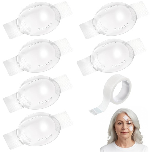 [BRSRECQRBMFQMDL5] 6Pcs Clear Eye Cover After Cataract Surgery Breathing Hole Self-Adhesive Eye with 1 Roll Tape Breathable Eyes Cover Elastic Band Transparent Eyes Patch for Adults Sleeping