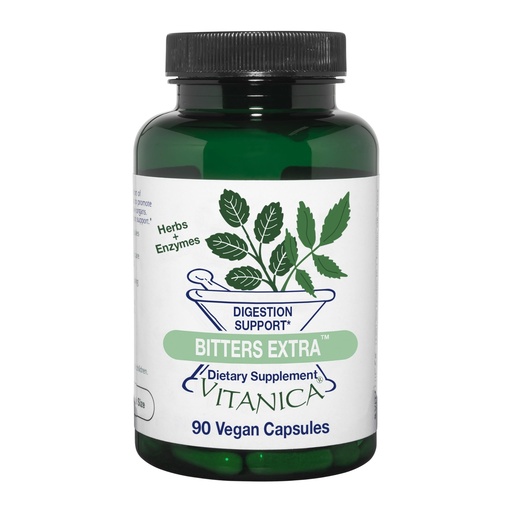 [BRSWIZQ6OUPGI3D4] Vitanica Bitters Extra - Digestion Support Supplement with Dandelion Root - Digestive Enzymes & Ginger Root for Digestive Health Support - Herbal Supplement Plant-Based Enzymes - Vegan - 90 Capsules