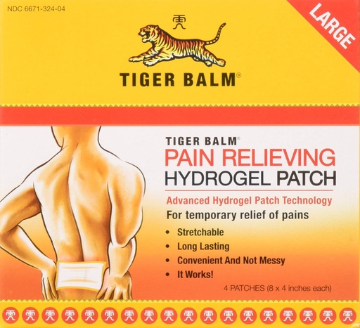 [BRSWIGQIPN6Q2ALI] Tiger Balm Pain Relieving Patch Large 4 Each 4 Count (Pack of 3)