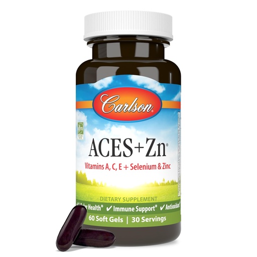[BRSWIYILCUABACLI] Carlson - ACES + Zn, Vitamins A, C, E + Selenium & Zinc, Cellular Health & Immune Support, Antioxidant, 60 Softgels