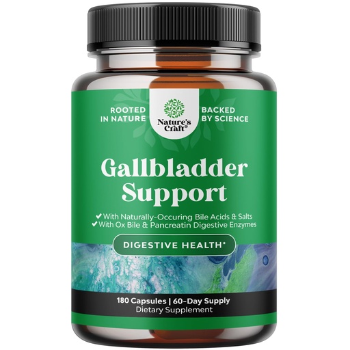 [BRSROHQ7BZYA2CY6] Ox Bile Salts for Gallbladder Support - Purified Bile Salts Supplement with Pancreatin Digestive Enzymes Ox & Betaine HCL - Supplements for No Gallbladder & Digestive Health 180 Count (Pack of 1)