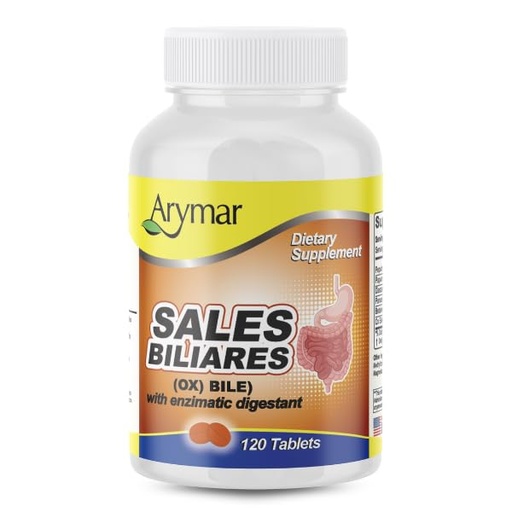 [BRSRAC3YDEMQO2DK] Arymar Sales Biliares Ox Bile with Digestive Enyzmes 120 Tablets