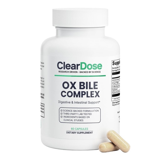 [BRSRGCT6BF5GOETU] Ox Bile Complex – Post-Gallbladder Digestive & Fat Digestion Support with Artichoke Extract, DigeZyme® & Liver Support – 60 Capsules