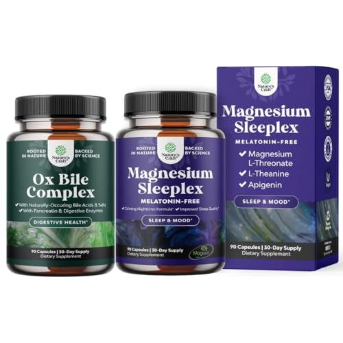 [BRSRG2T2OEBQYETU] Bundle of Digestive Enzymes with Ox Bile Supplements for No Gallbladder for Pancrease Cleanse & Detox and High Absorption Magnesium Sleep Supplement Magtein Magnesium L-Threonate and Apigenin Theanine