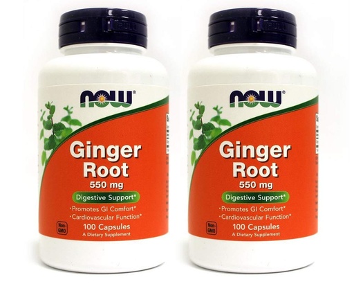 [BRSWKYYZCUMQMHTI] NOW Foods Ginger Root, 100 Capsules / 550mg (Pack of 2)