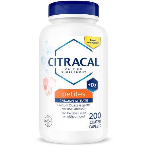 [BRSWIZT2DECQADIZ] Citracal Petites, 400 mg Calcium Citrate, Easily Absorbed and Highly Soluble with 12.5 mcg (500 IU) Vitamin D3, Smaller and Easier to Swallow Caplets, 200 Count