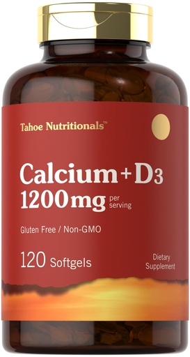 [BRSROEILOIPQA2Q6] Carlyle Calcium 1200 mg with Vitamin D3 | 120 Softgels | Non-GMO & Gluten Free Supplement for Men and Women | Tahoe Nutritionals